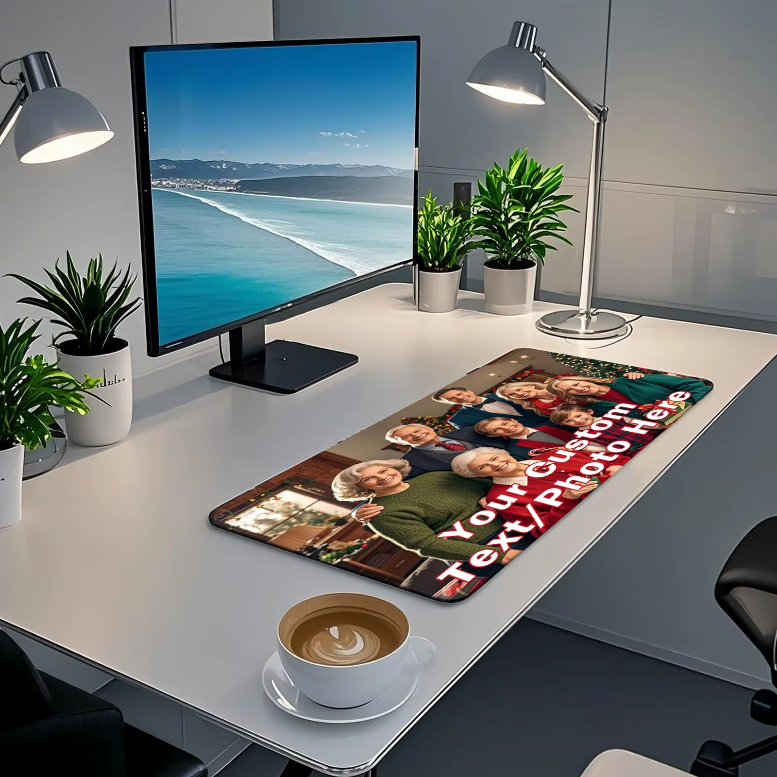 Tapis de souris personnalisé - Design sur mesure, tapis de bureau antidérapant et résistant à la chaleur pour le bureau et les jeux, format rectangulaire