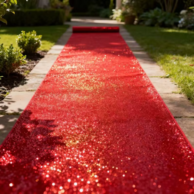 Tapis rouge de grande taille pour mariage en extérieur