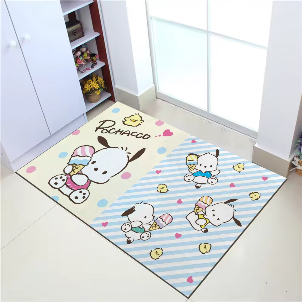 Pochacco-Tapis de sol en polymère kawaii lea pour couloir