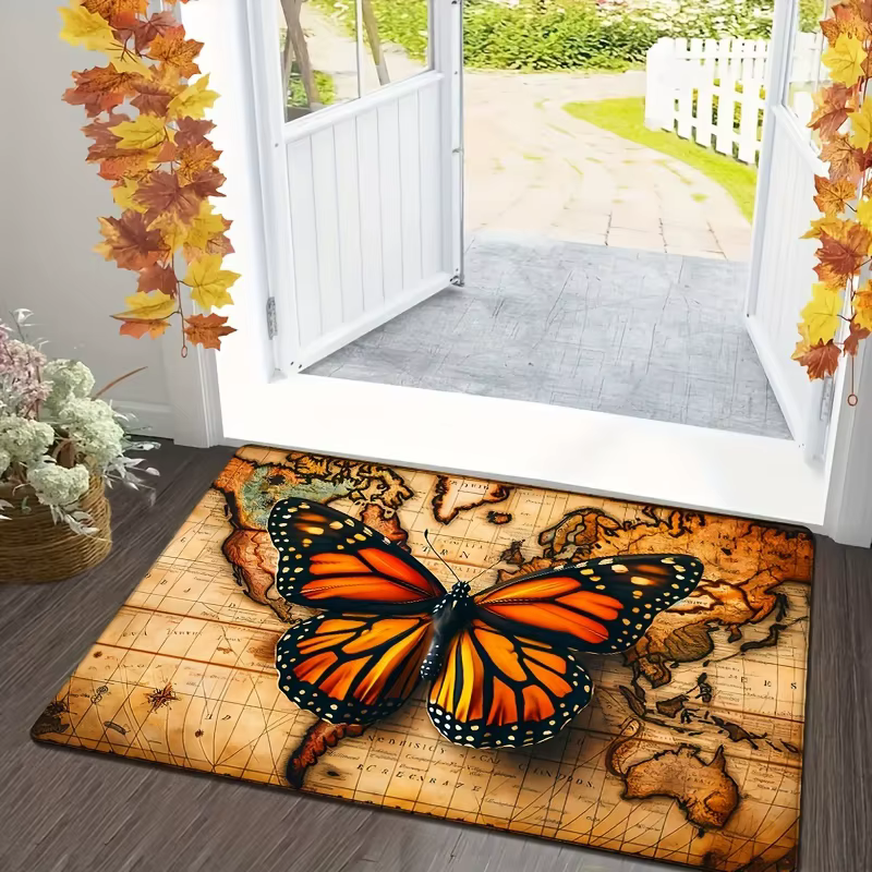 Tapis papillon de ferme Vintage en flanelle