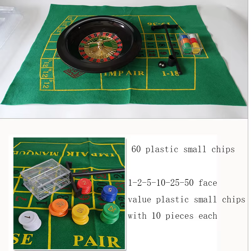 Ensemble d'accessoires de jeu de Roulette de Casino de 10 pouces, avec nappe, jetons de Poker pour Bar KTV, jeu de fête, plateau de divertissement