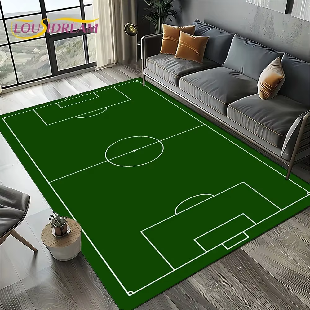 Tapis de sol antidérapant style terrain de football pour salon