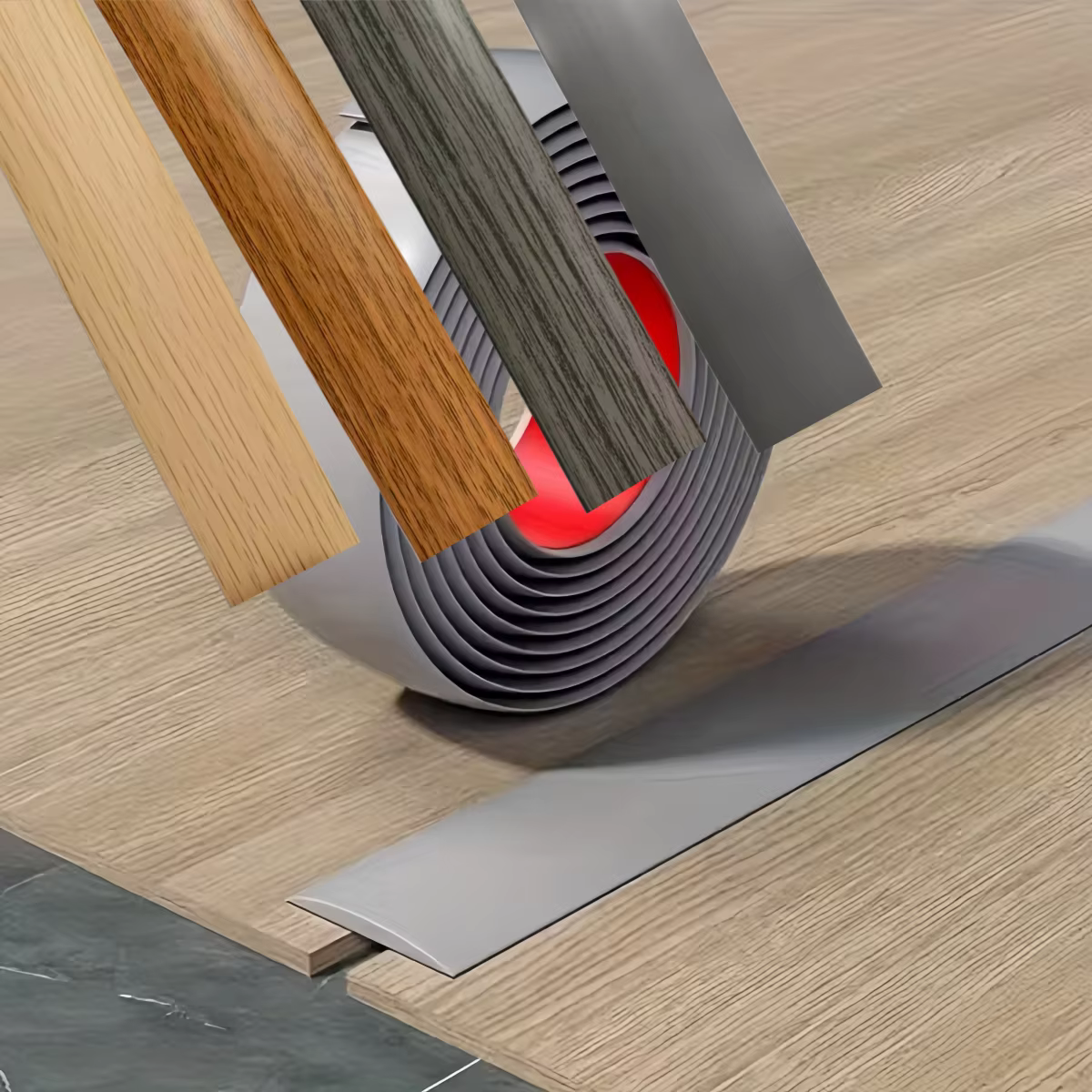 Bande de Transition de sol en Grain de bois PVC