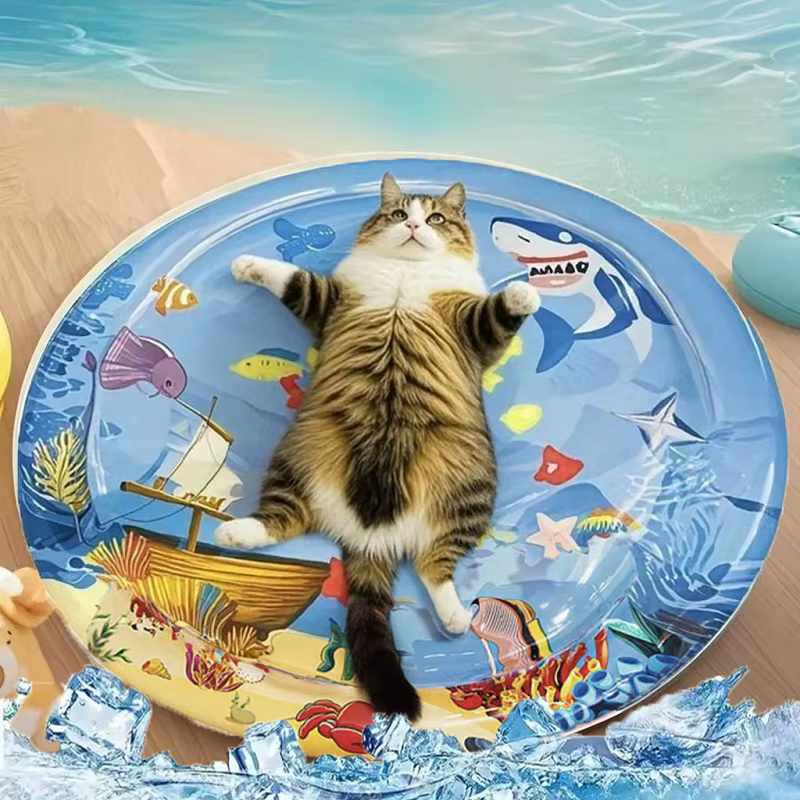 Tapis gonflable rempli d'eau pour animaux de compagnie