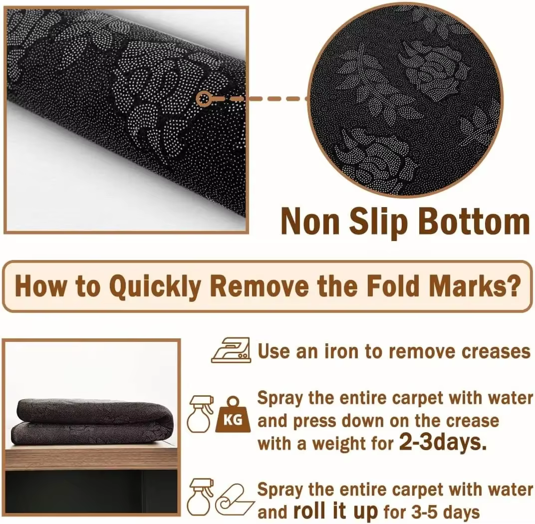 VIKAMA Tapis de cuisine simple style américain absorbant l'eau pour salle de bain