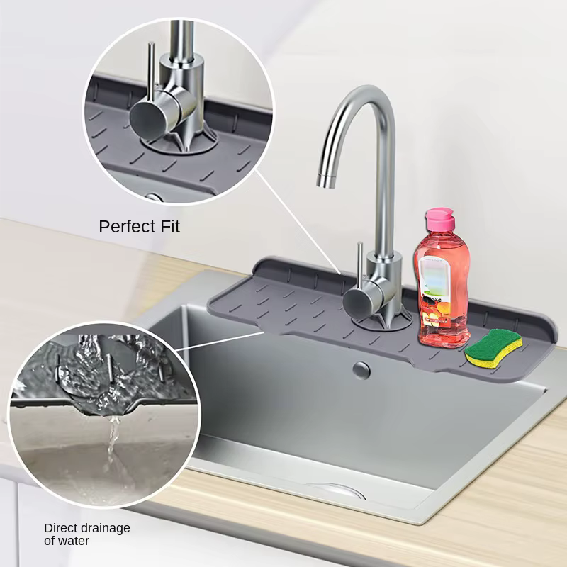 Tapis absorbant en Silicone pour robinet de cuisine, protection contre les éclaboussures d'évier, tampon de vidange d'eau, protection de comptoir, coussin de Table, tapis de Place pour salle de bains