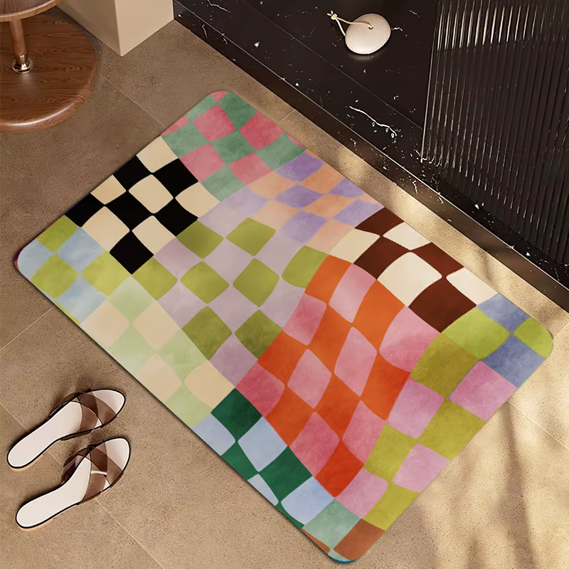 Tapis à motif de diamant coloré