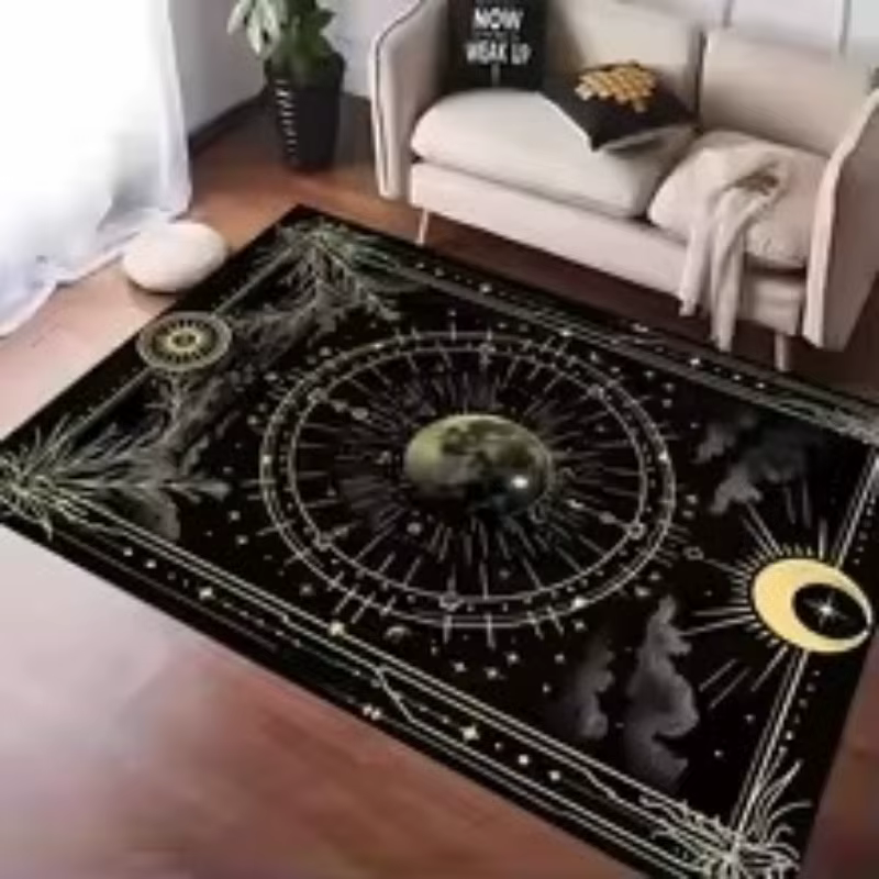 Tapis de couloir à rayures noires et blanches