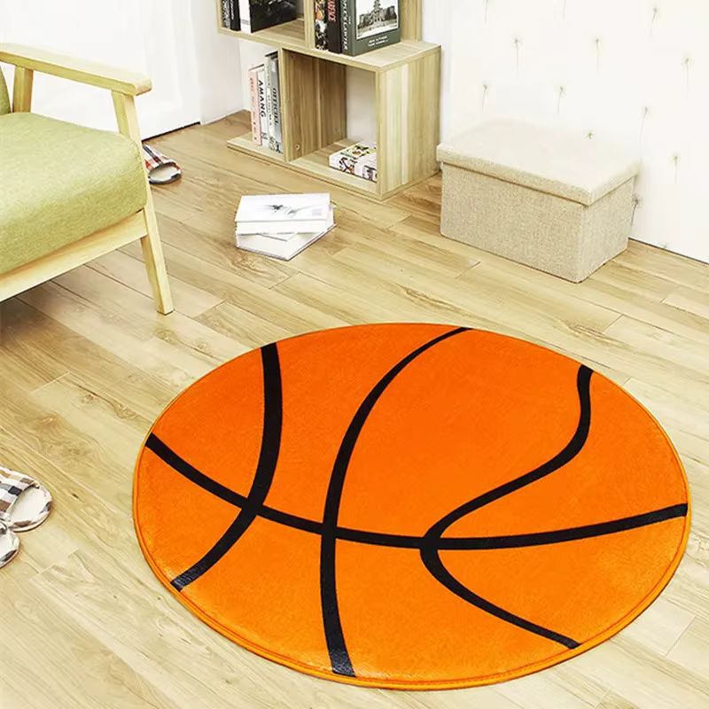 Tapis rond imprimé ballon de Football
