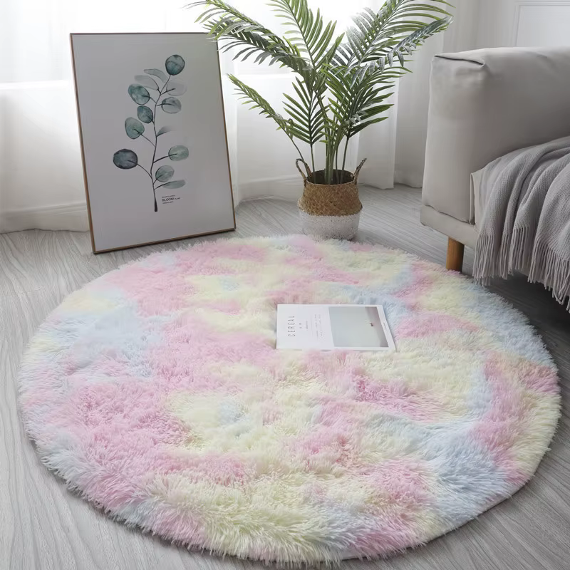 Tapis rond en peluche Super doux