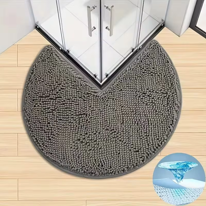 Tapis de bain épais d'angle circulaire