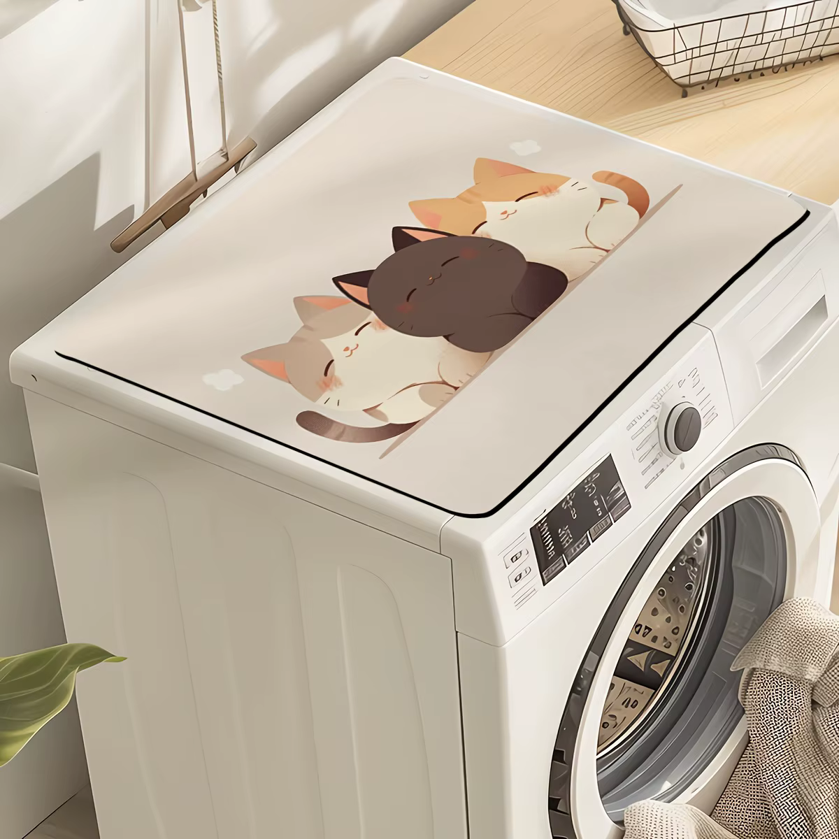 Tapis anti-poussière pour Machine à laver chat mignon