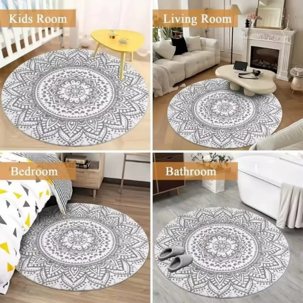 Tapis rond imprimé chaud et confortable