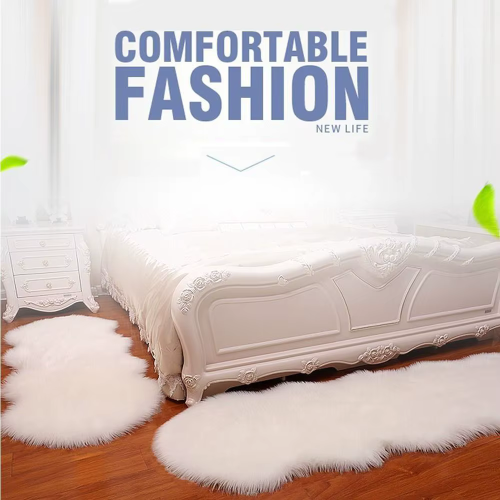 Tapis pelucheux lavable pour chambre à coucher