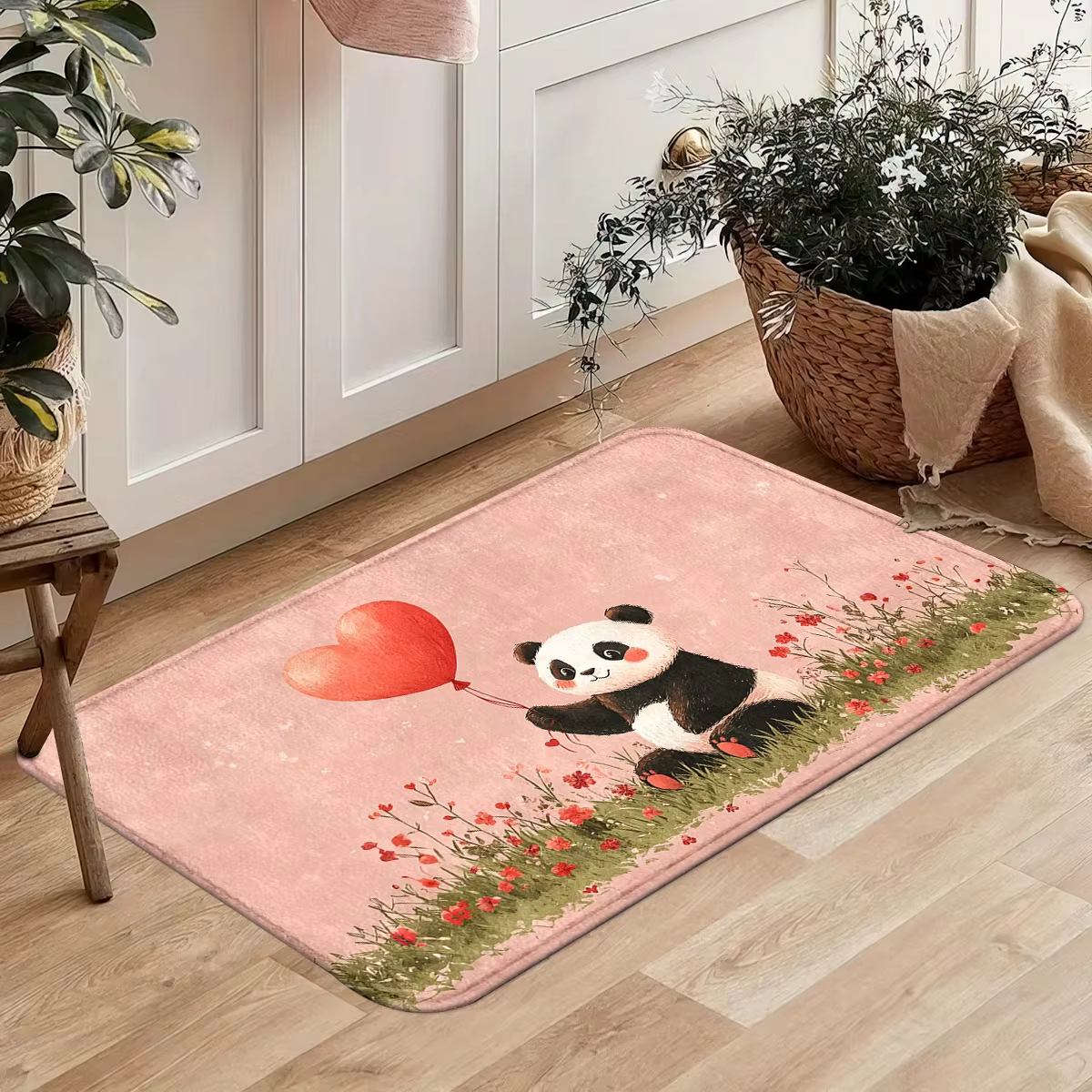 Ensemble de tapis de cuisine Panda Heart Balloon