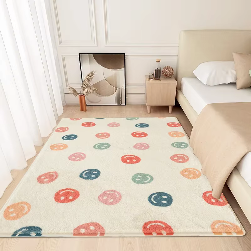 Tapis moelleux de chambre à coucher de minimalisme moderne