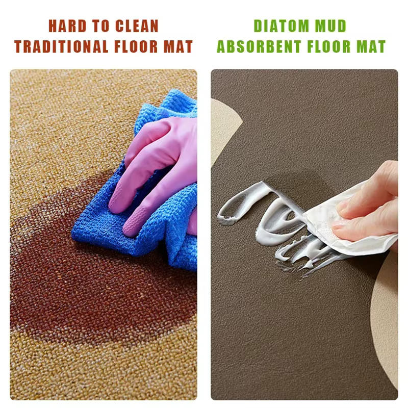 Tapis de Cuisine Beige en Polymère PVC