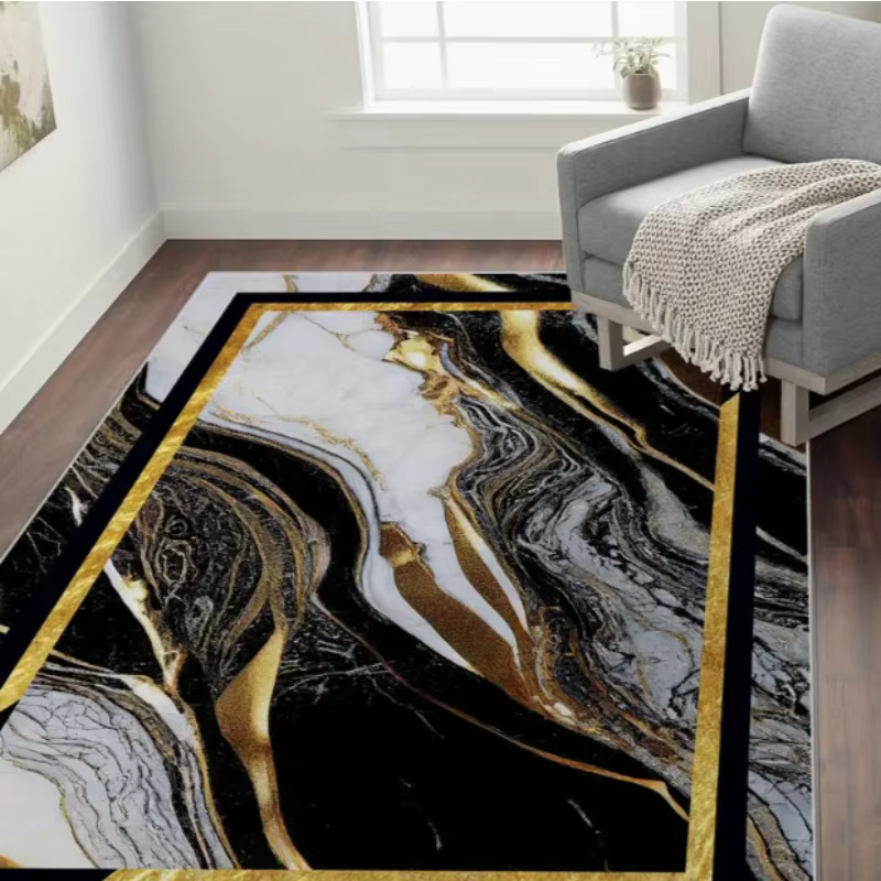 Grand tapis léger de luxe géométrique européen