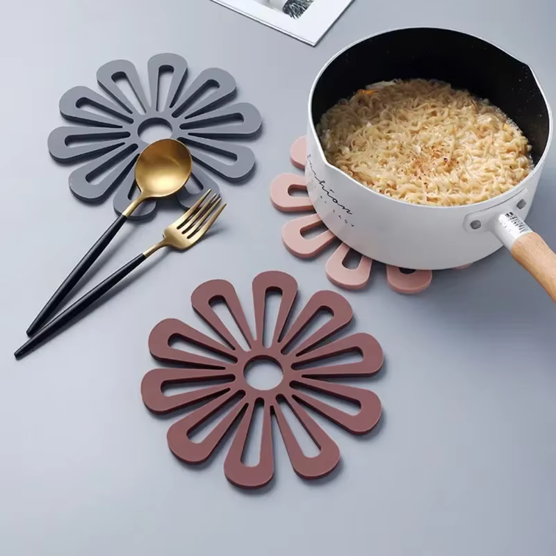 Tapis de Pot de cuisine en forme de fleur