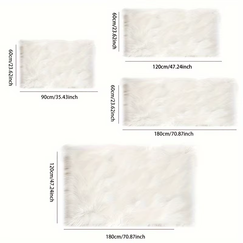 Tapis en fausse fourrure de mouton blanc