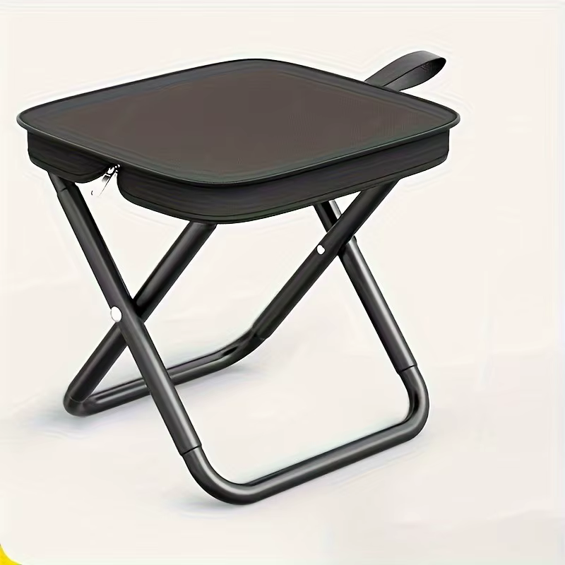 Ouggoor Tabouret pliant portable avec poignée et fermeture éclair, tabouret de camping et de pêche en plein air pour un transport et un rangement faciles