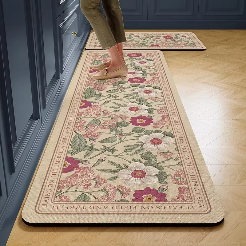 Tapis de sol de cuisine imperméable en PVC