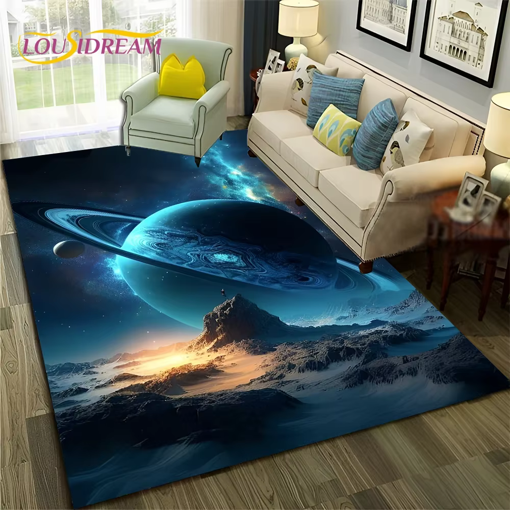 Tapis de sol antidérapant avec espace de l'univers 3D