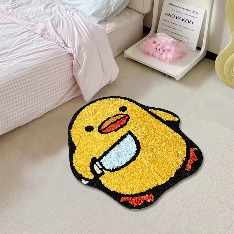 Tapis en forme de canard jaune de dessin animé VIKAMA
