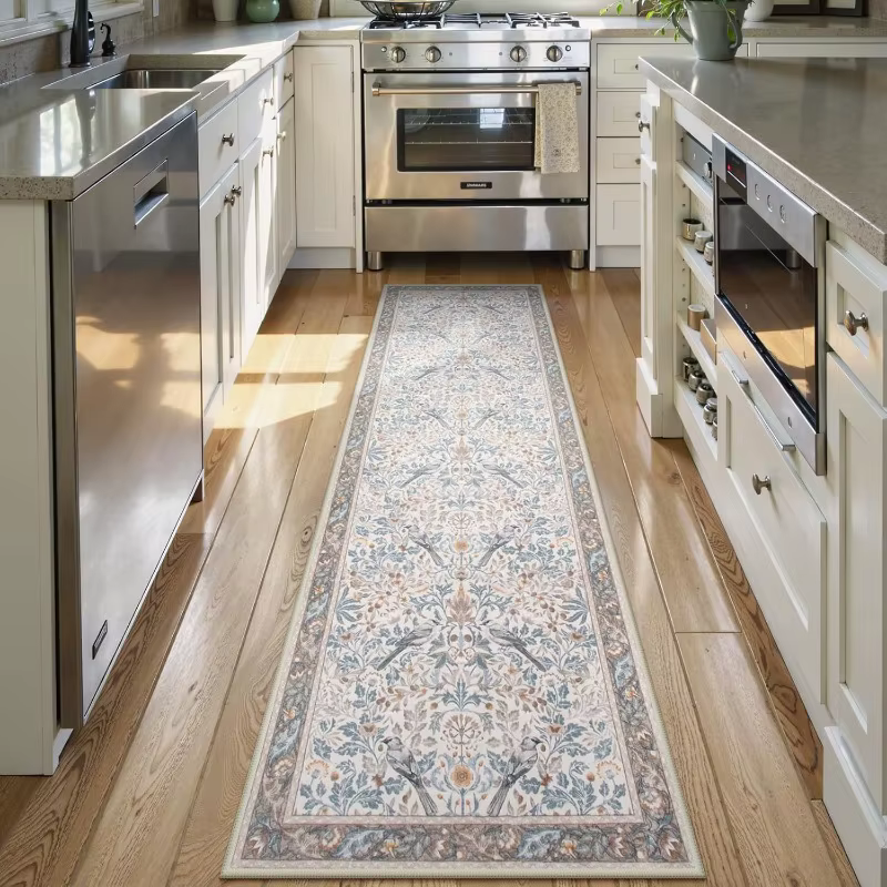 Tapis de couloir floral doux