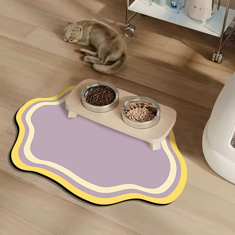 Tapis d'alimentation absorbant pour animaux de compagnie