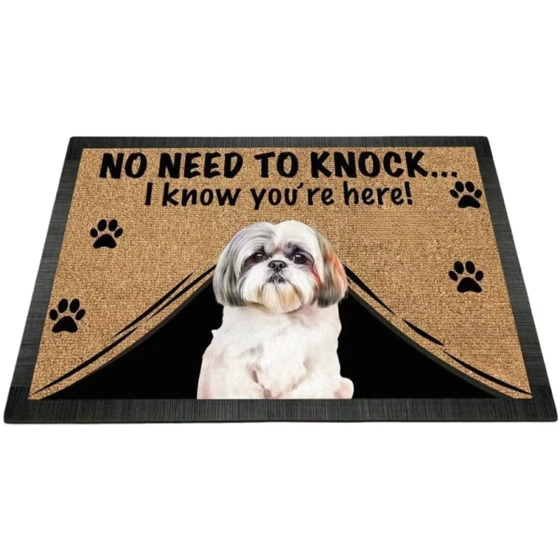 Tapis personnalisé pour animaux de compagnie VIKAMA, motif adorable de chiot, tapis textuel ludique, idéal pour les halls d'entrée et les foyers, décoration de la maison