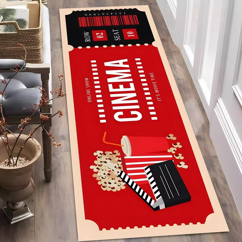 Tapis de sol vintage à thème cinéma