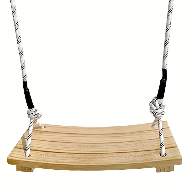 Adult Hanging Swing Chair - Solid Wood Porch Swing for Indoor/Outdoor Use, Garden Tree Hammock with Weather-Resistant Finish