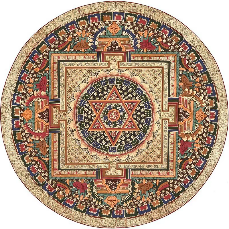 Tapis tibétain Mandala VIKAMA avec art Thangka intemporel