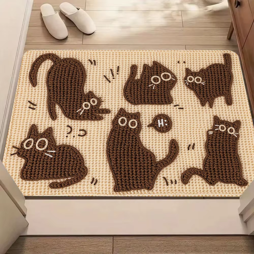 Tapis de sol à motif de chat de dessin animé mignon