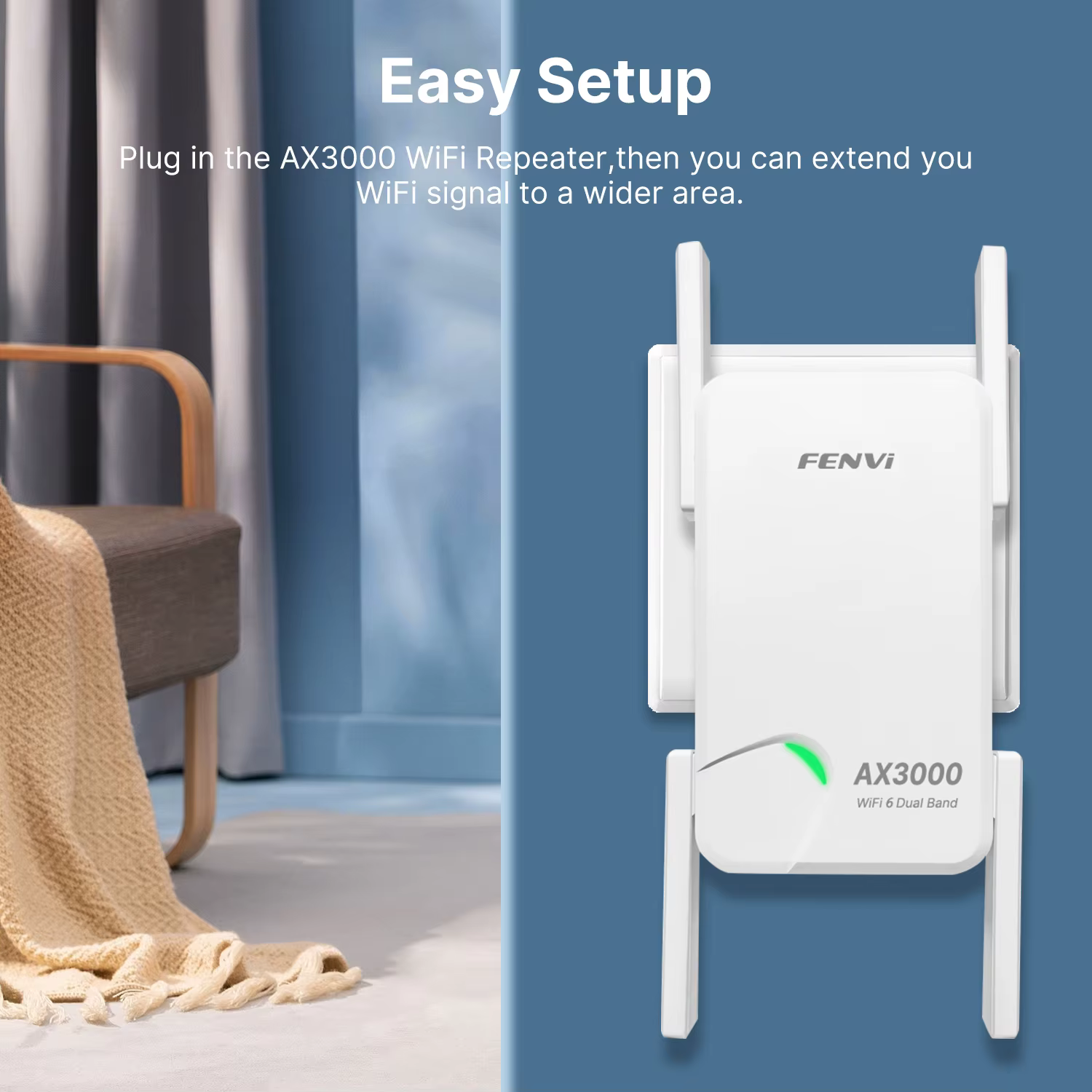 AX3000 WiFi 6 répéteur Roteador Wi-fi 6 amplificateur de Signal 5G 2.4G 802.11ac Gigabit longue portée WiFi amplificateur d'extension WPS ensemble facile