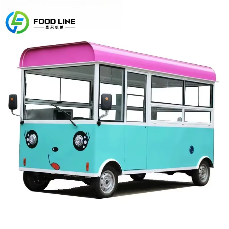 Van à café mobile avec batterie haute capacité et remorque de restauration alimentaire