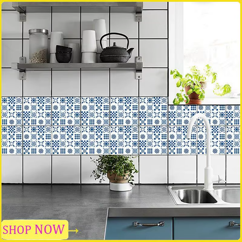 Carrelage géométrique bleu spécial