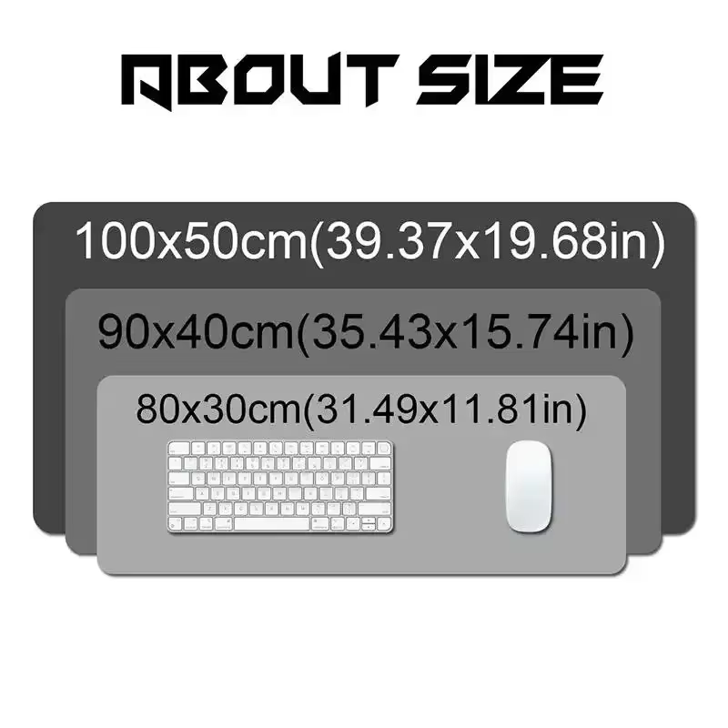 Tapis de souris Gamer noir et blanc, antidérapant, résistant à l'usure, fond en caoutchouc avec bord cousu, adapté au travail 400x900