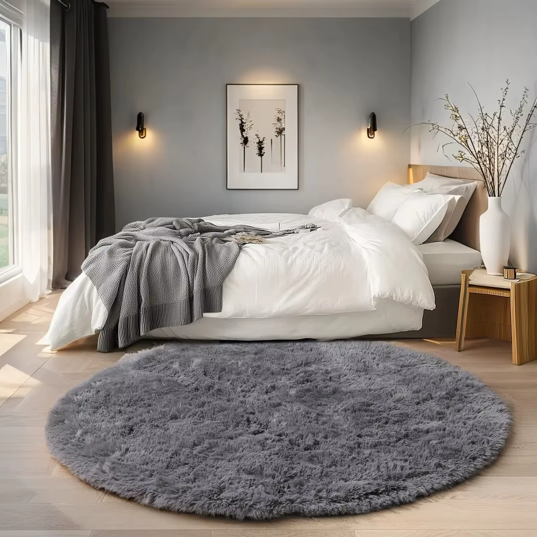 Tapis rond doux et soyeux pour salon