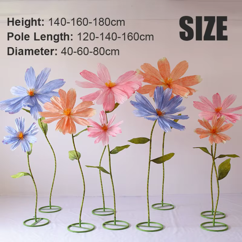 Fleurs artificielles géantes en papier