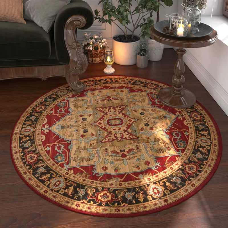 Tapis rond de Style nordique pour décoration de chambre à coucher