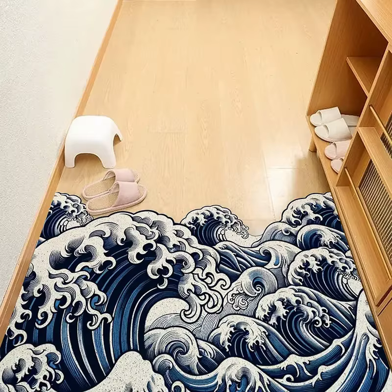 VIKAMA Tapis japonais Great Wave Area