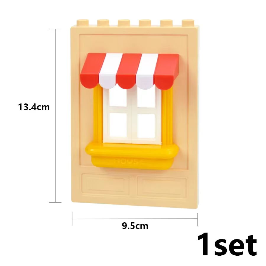 Porte fenêtre mur grandes briques grande taille blocs de Construction maison assembler pièces Construction éducatif Compatible toutes les marques jouets