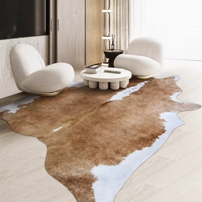 Tapis irrégulier en Faux peau de vache