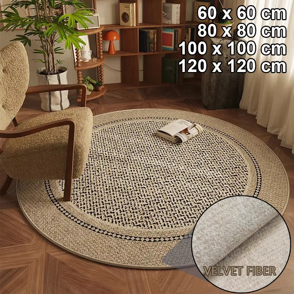 VIKAMA boucle Pile luxe cercle velours chaise ronde tapis chambre