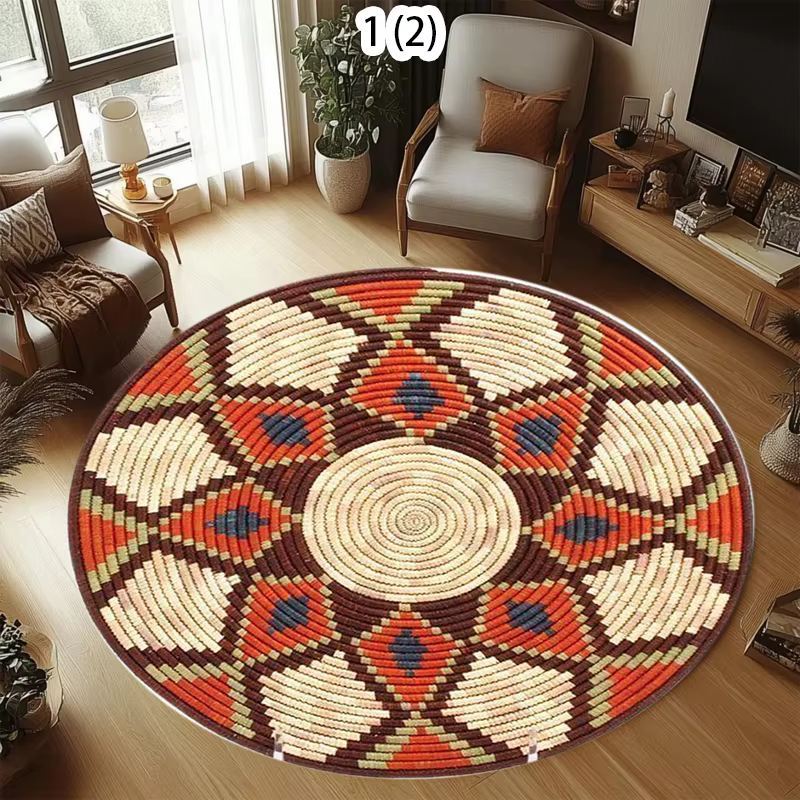 Tapis rond de style ethnique