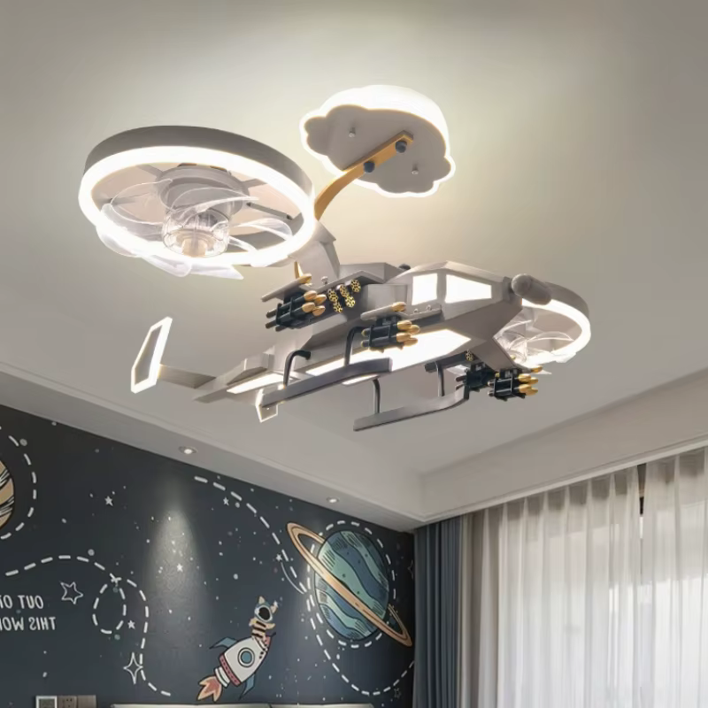 Enfants avion ventilateur de plafond avec lumières pour chambre étude maternelle chambre d'enfants décoration Led éclairage Lustre Lustre lampe