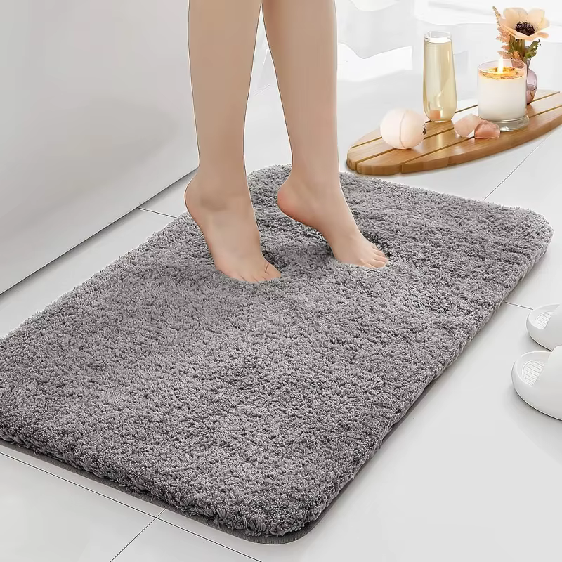 Tapis absorbant de salle de bain-tapis de sol antidérapant pour entrée de toilette