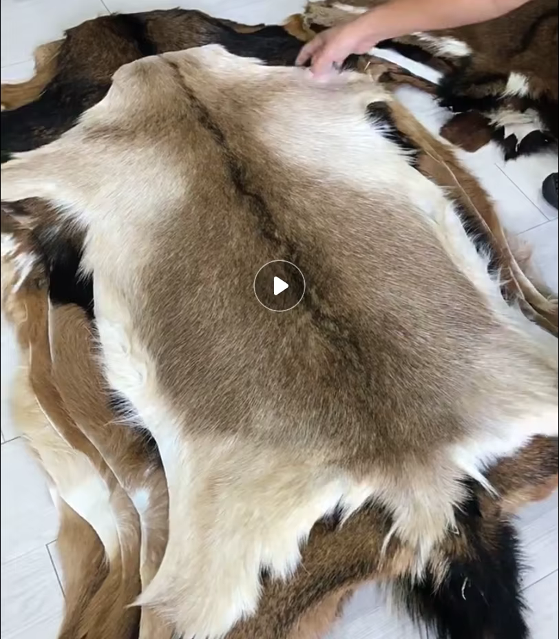 Tapis de zone unique en peau de chèvre naturelle